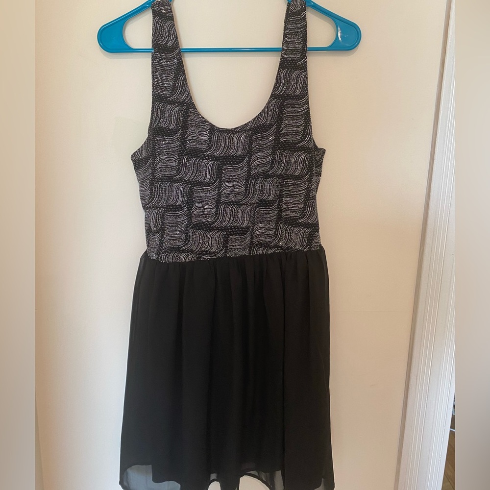 Formal black and silver sequence dress